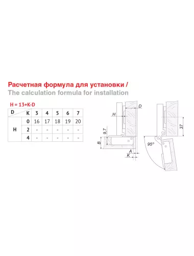 Петля BOYARD H404A21/2210 Мини Накладная - 1