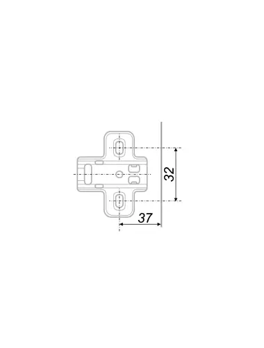 Петля BOYARD H5912 планка для петли H319, высота H=2 - 1