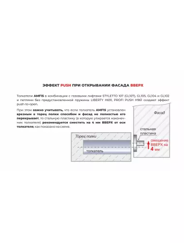 AMF15/GR Магнитный толкатель Push-to-Open скрытого монтажа - 4