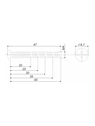 Винт М4*45 универсальный MT02/08/M4*45Zn/0 - 1