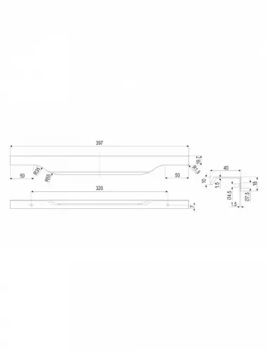 RT111GR.1/320/400 (Ручка мебельная) - 1