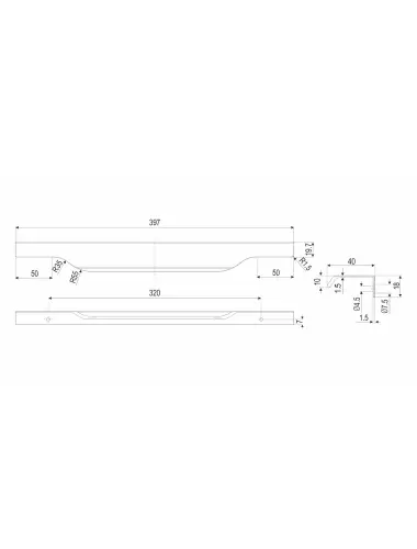 RT111SC.1/320/400 (Ручка мебельная) - 4