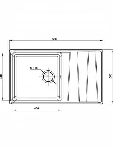 Мойка Granfest LEVEL GF-LV-860L (860*500) Черный - 2