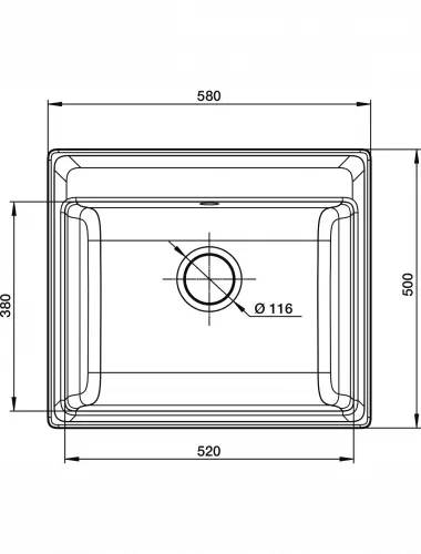 Мойка Granfest VERTEX V-580 Черный 580*500 - 2