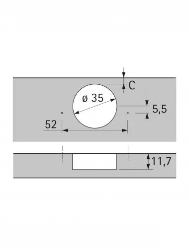 Hettich ПЕТЛЯ SENSYS 8687,УГОЛ 165ГР,ЧАШКА TH52D35,НАКЛАДНАЯ НАВЕСКА, (B12,5) (9099660) - 7