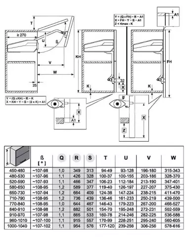 Kessebohmer ФРИИ-Фолд F SHORT (650-730мм) 4,04-7,41кг (272014 0006) подъёмный механизм - 3