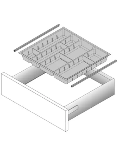 Hettich СТЫКОВОЧНЫЙ ПРОФИЛЬ INNOTECH ДЛЯ ORGATRAY, NL470, ПОД ХРОМ (9079222) - 1