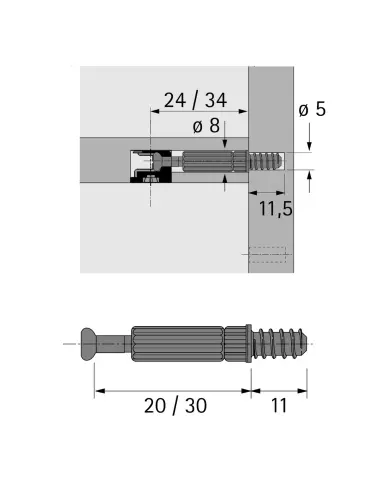 Hettich Дюбель ввинчиваемый D=5 DU 232 Twister (9047644) - 1