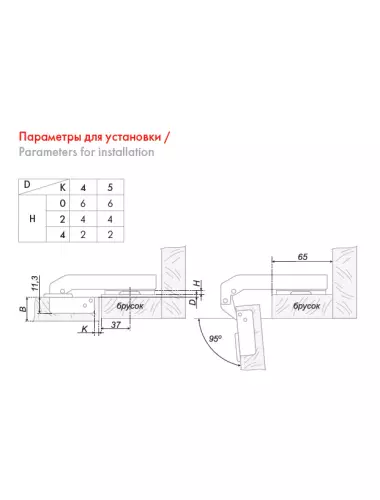 Петля BOYARD H740 А Д/фальш панели - 1