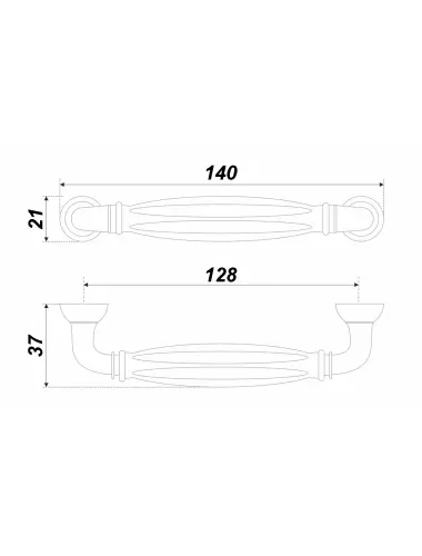 RS121BAZ.4/128/W= (Ручка мебельная) - 1