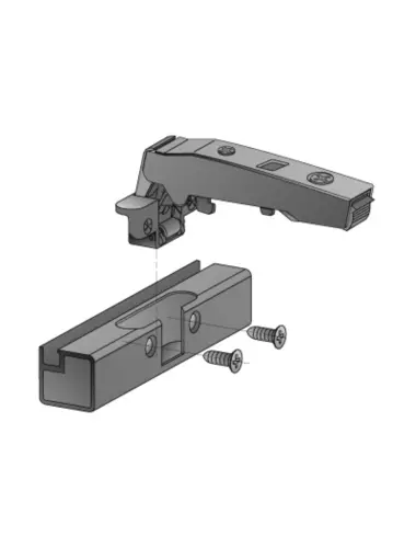 Hettich Петля Sensys ЧЁРНЫЙ 8661 ДЛЯ АЛЮМ. РАМ,УГОЛ 95ГР,ЧАШКА TA32, НАКЛАДНАЯ,B12,5 (9091230) - 1