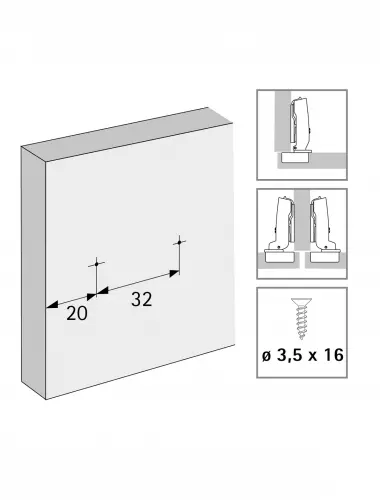 Hettich МОНТАЖНАЯ ПЛАНКА ЛИНЕЙНАЯ SYSTEM 8099,L20,D3,ПРИКРУЧ.,ЭКСЦ. (9117342) - 2