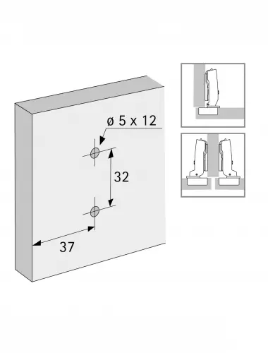 Hettich МОНТАЖНАЯ ПЛАНКА SYSTEM 8099 SENSYS,INTERMAT,L37,D8, ЕВРОВИНТЫ(9075059) - 2