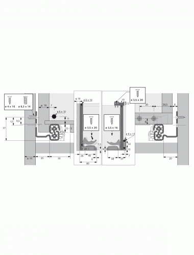 Hettich Направляющая Quadro+SS V6 500 ЛЕВАЯ полное/выдв (9047770) - 4