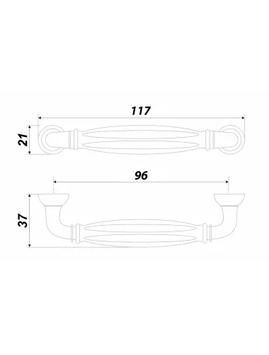 RS121BAZ.4/96/W= (Ручка мебельная) - 1