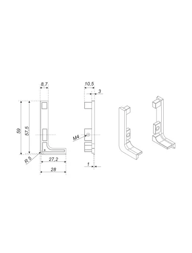 RZ051.01W Заглушка боковая ZnAl GOLA BALANCE - 1