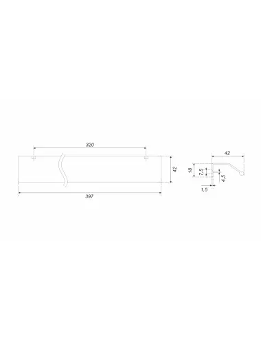 RT112BL.1/320/400=  (Ручка мебельная) - 1