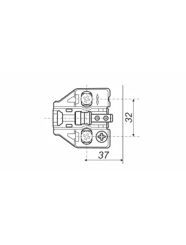 BOYARD H8032 Планка с эксц. регул. и евровинтами для петель EVO - 1